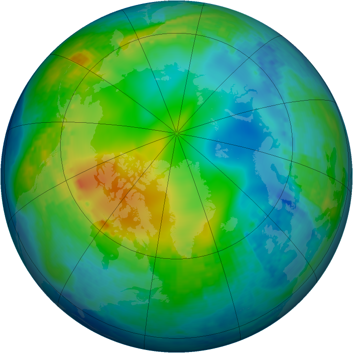 Arctic ozone map for 24 November 2001
